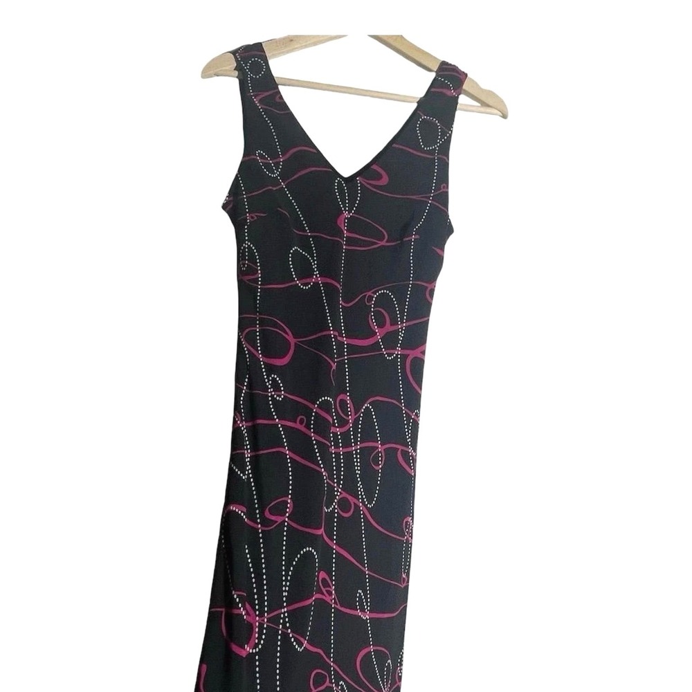 Mary McFadden Collection Whimsigoth Swirl Mesh Maxi Dress Womens Size 8 Gothic